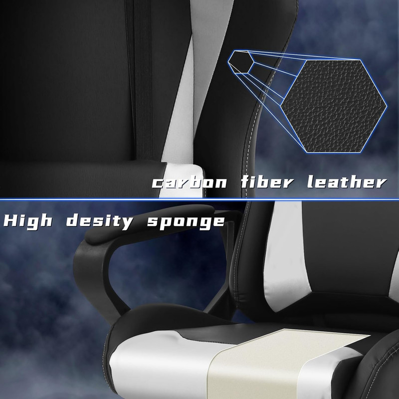 High-Back Racing Office Gaming Chair - PU Leather Reclining Computer Desk Chair gallery