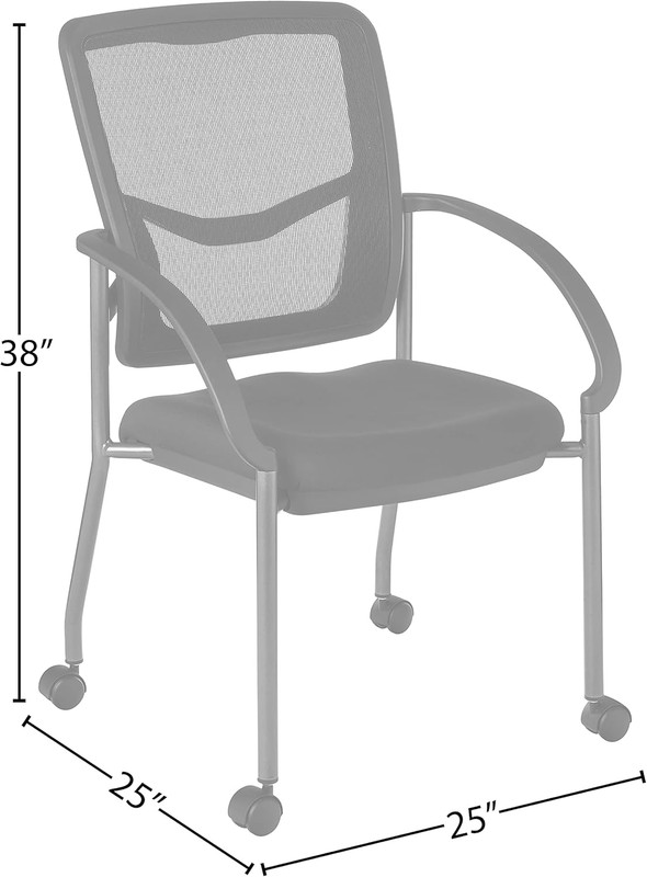ProGrid Stackable Visitor Chair with Lumbar Support and Rolling Casters gallery