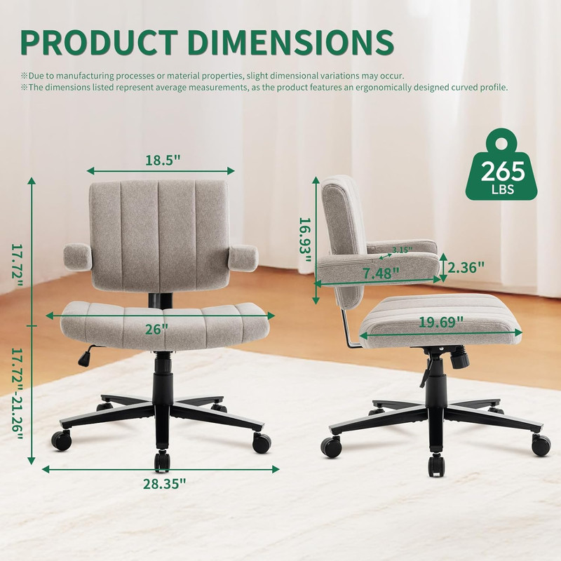 Vigosit Ergonomic Criss Cross Office Chair - Adjustable Desk Chair with Wide Arm gallery