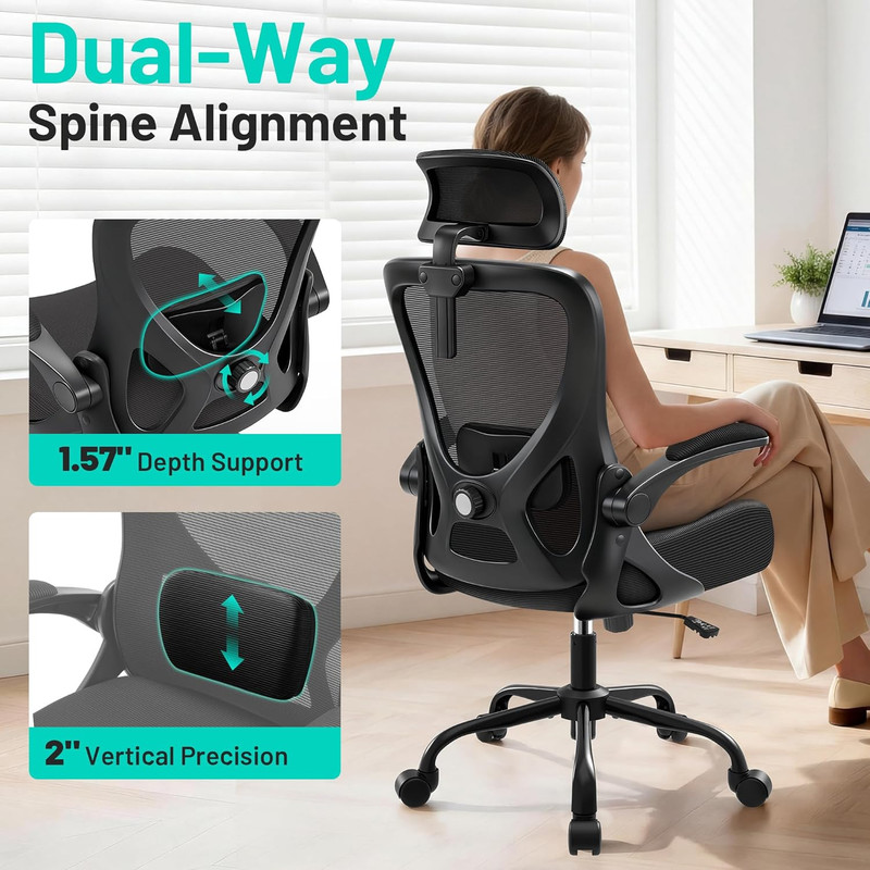 Office Chair - Ergonomic Desk Chair Breathable Mesh Chair with 2D Headrest & Adj gallery