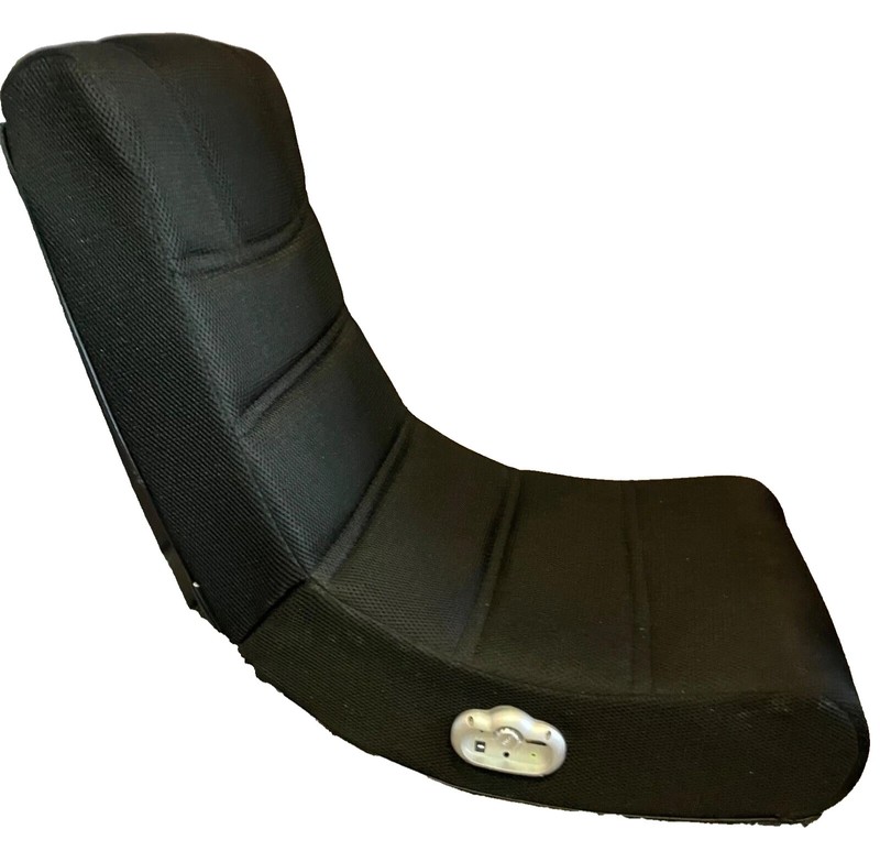 X Rocker Gaming Chair Black Foldable Audio Floor Seat Mesh EUC w/ ALL CABLES