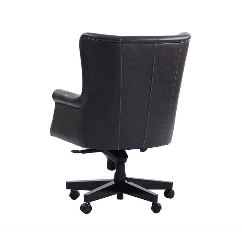 Parker Living Cyclone Leather Swivel Desk Chair in Black Finish gallery
