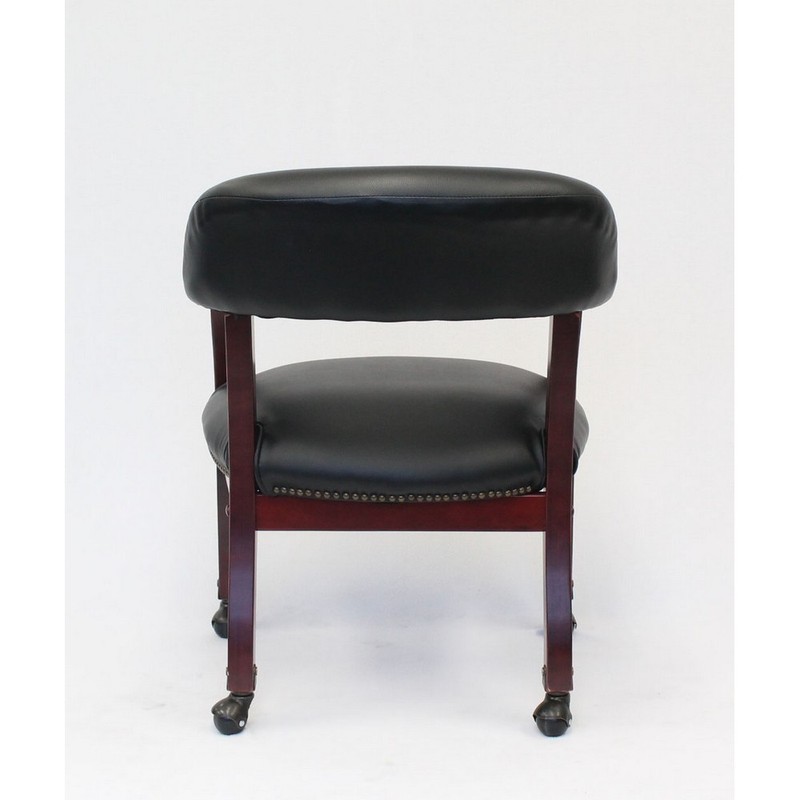 Boss Captain's guest, accent or dining chair in Black Vinyl W/ Casters gallery