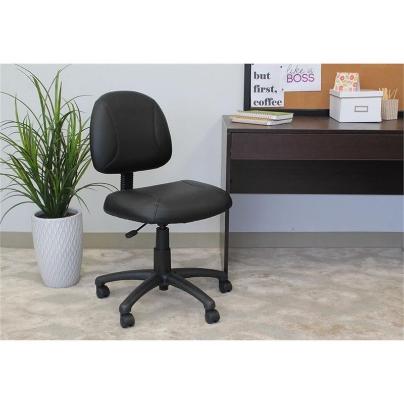 Scranton & Co LeatherPlus Posture Chair with Lumbar Support in Black gallery