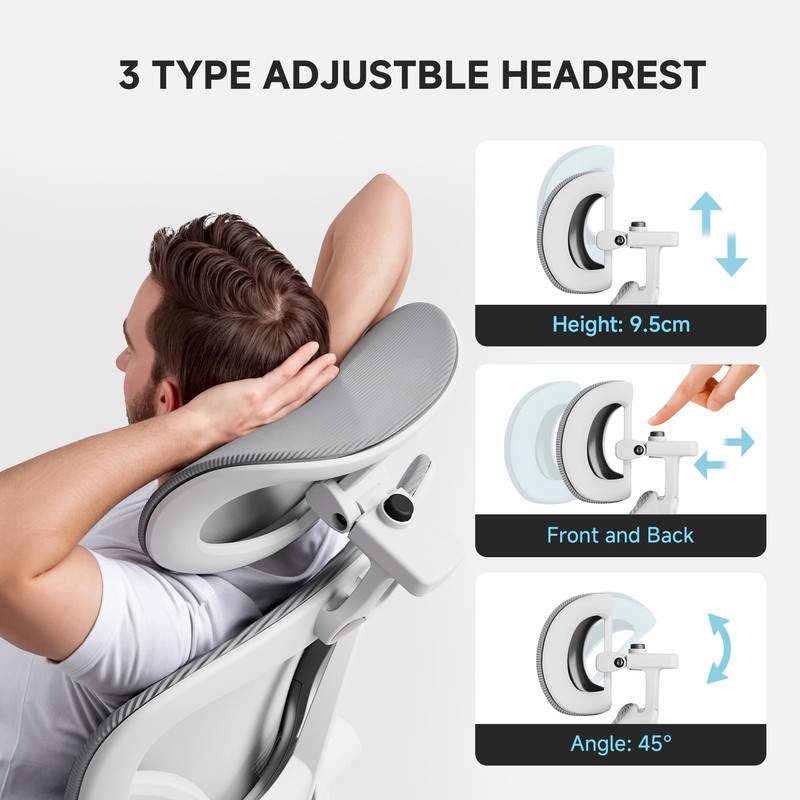 Ergonomic Office Chair, 330LBS Desk Chair with 3-Level Lumbar Support & Headr... gallery