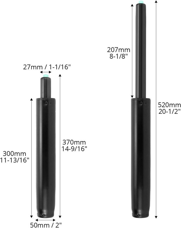 Extra Long Gas Lift Cylinder Replacement for Drafting Chairs & Bar Stools, 7.6'' gallery