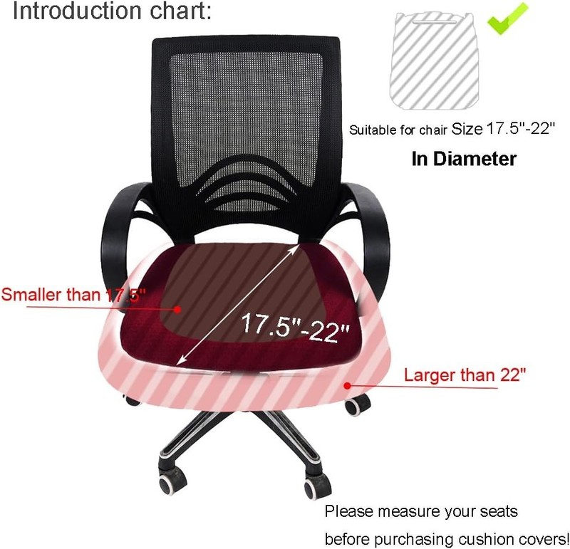 Smiry Stretch Jacquard Office Computer Chair Seat Cover, Black gallery