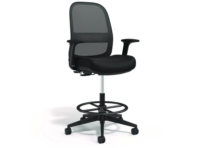 Alera Kempton Fabric Mesh Task Stool – Supports Up to 275 lb – 26.57 to 33.62 Se