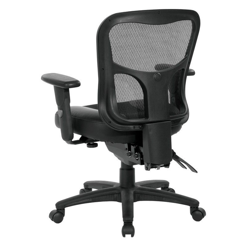 ProGrid High Back Manager Office Chair with Black Leather and Mesh Seat gallery