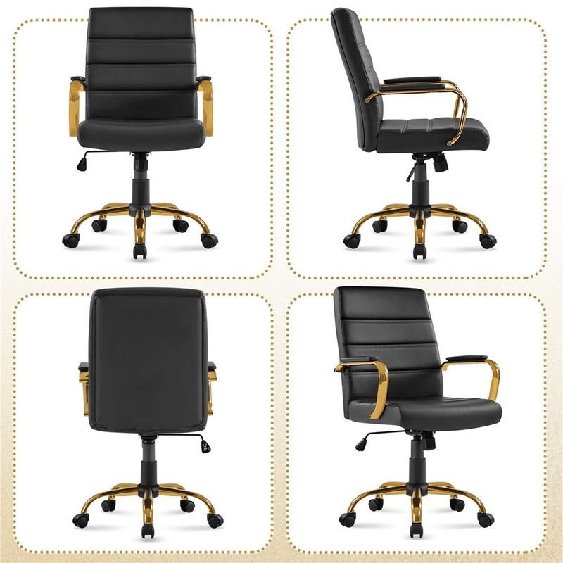 PU Leather Desk Chair Swivel Height Adjustable Office Computer Seat gallery