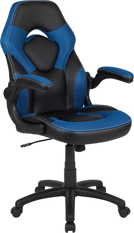 X10 Ergonomic High-Back Gaming Chair with Flip-Up Arms – Blue/Black