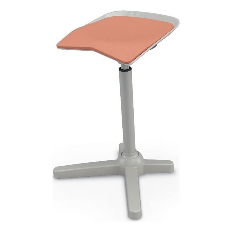 MooreCo Elate Perch 33.8″ Adjustable Polyurethane Stool with Steel Base in Amber