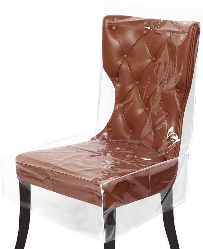 6 Pack Plastic Chair Covers, Clear Dining Room L21xW18xH23 Inches, gallery