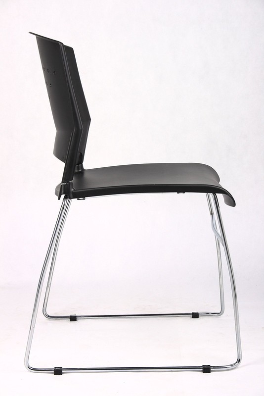 SC1400BLK B1400-BK-1 Chrome Frame Stack Chair 1 Pack in, Black gallery