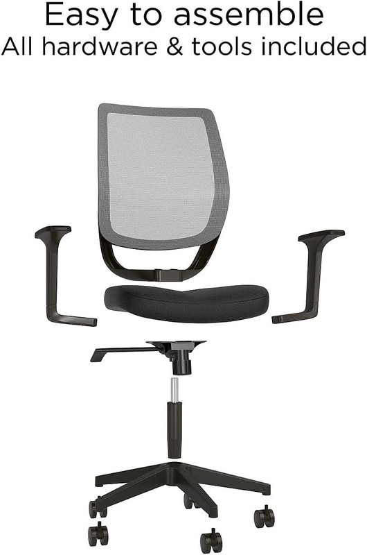 Staples Essentials Ergonomic Fabric Swivel Task Chair, Black gallery