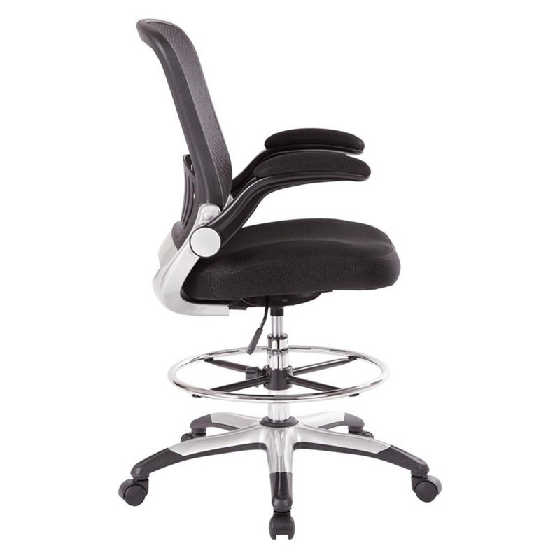 Scranton & Co Mesh Back Drafting Chair with Adjustable Foot Ring and Flip Arms gallery