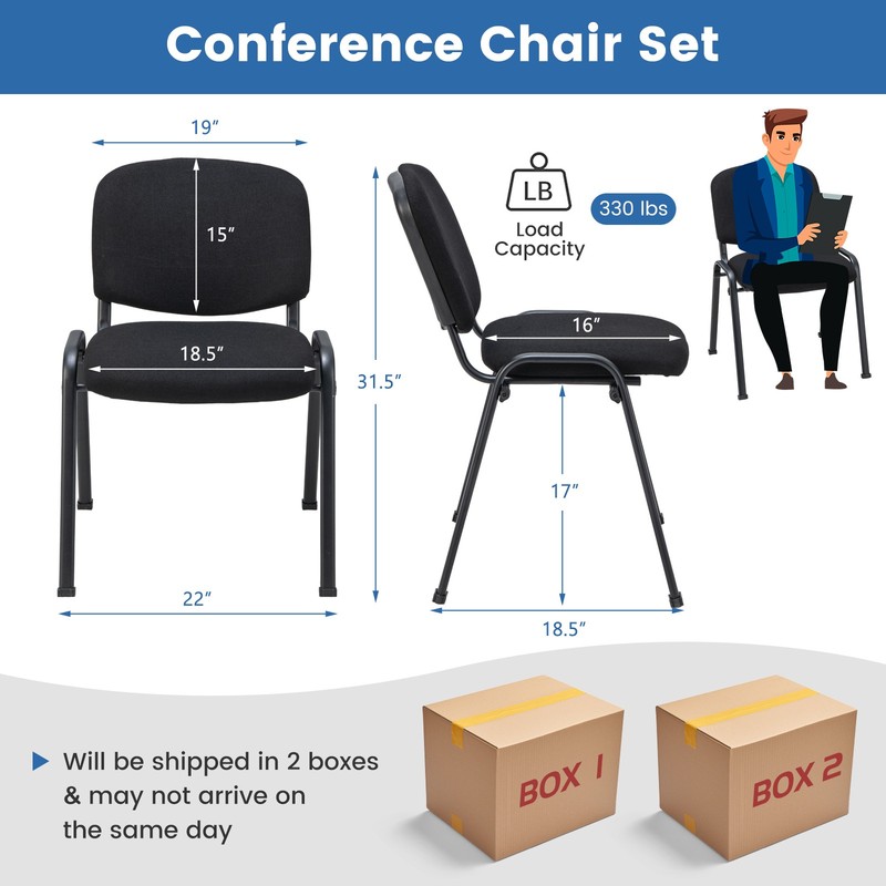 4PCS Office Guest Chair Stackable Reception Chair Waiting Conference Room gallery