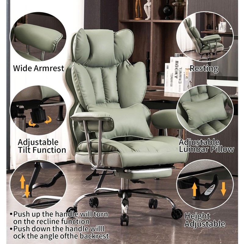 Big and Tall Office Chair 400lbs - Executive Office Chairs with Footrest, Hea... gallery