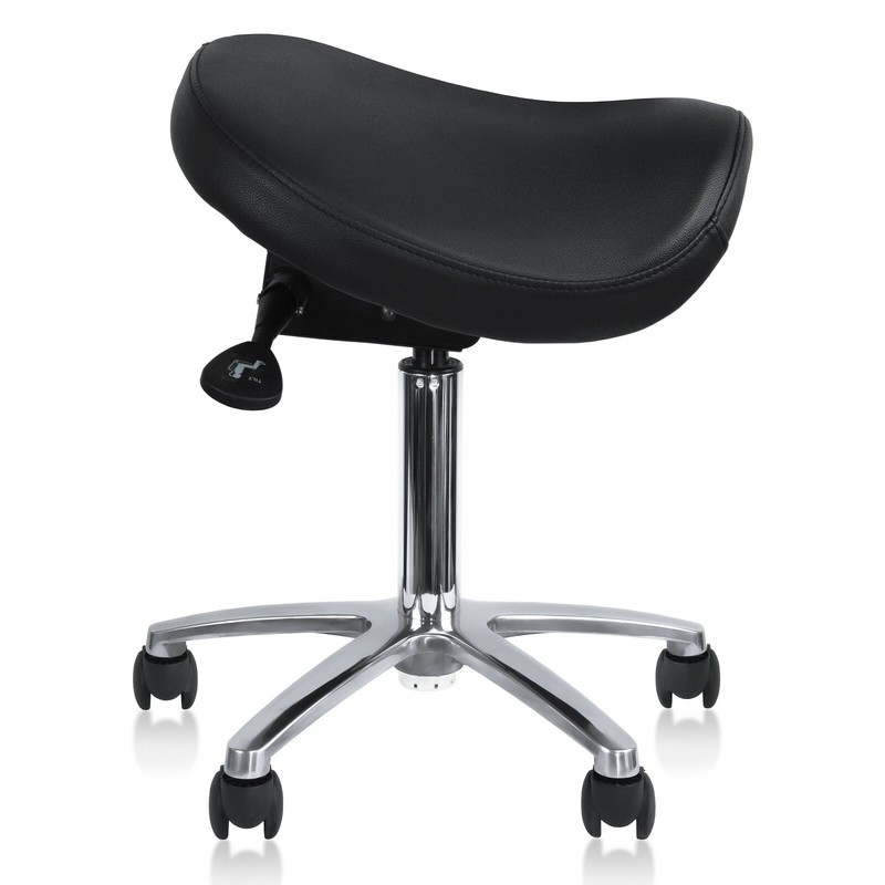 Adjustable Back Less Ergonomic Rolling Saddle Stool Chair with Tilting Seat gallery