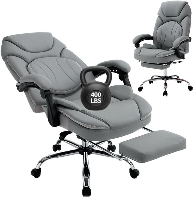 400Lbs Ergonomic Reclining Office Desk Chairs with Footrest Back Support High Ba