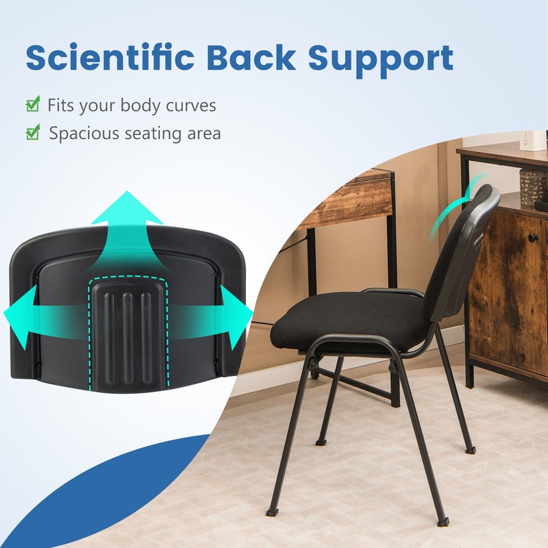 4PCS Office Guest Chair Stackable Reception Chair Waiting Conference Room gallery