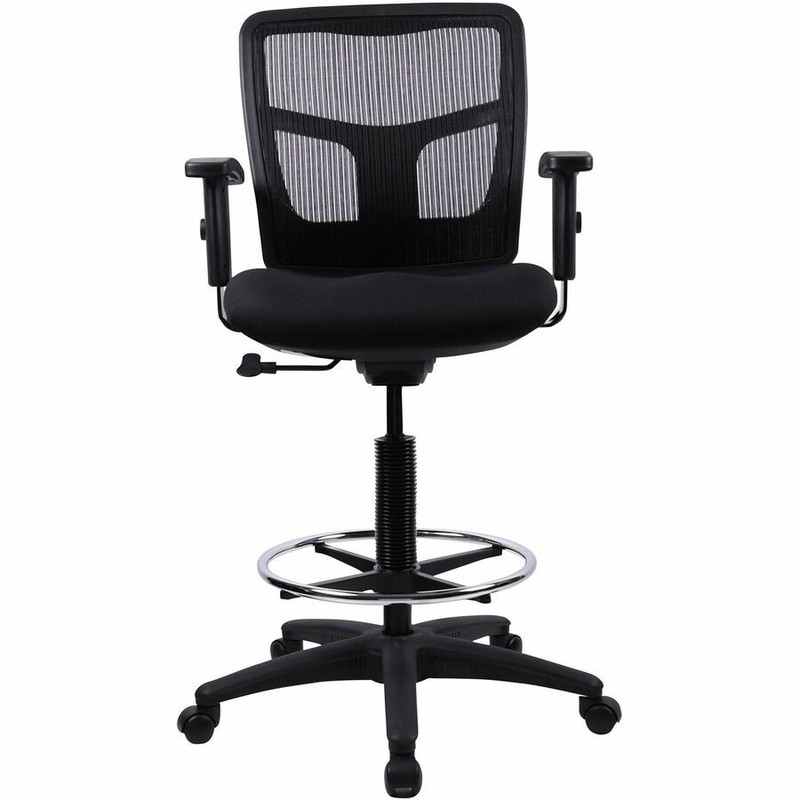 Lorell LLR86801 Ratchet Back Mesh Mid-back Stool Black gallery