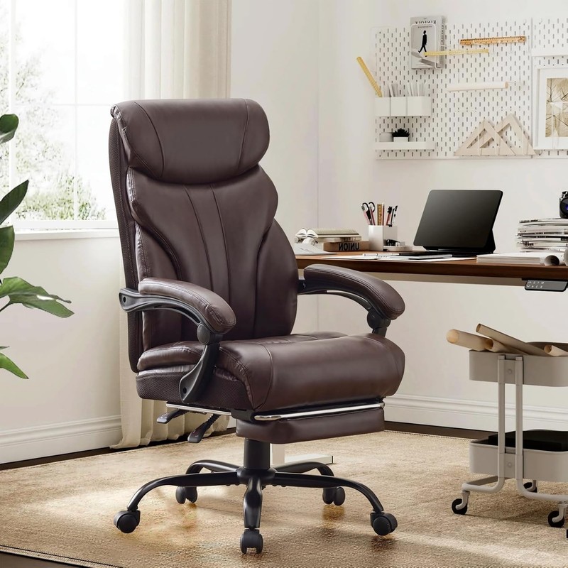 500lbs Big and Tall Office Chair with Footrest, Wide Ergonomic Computer Chair