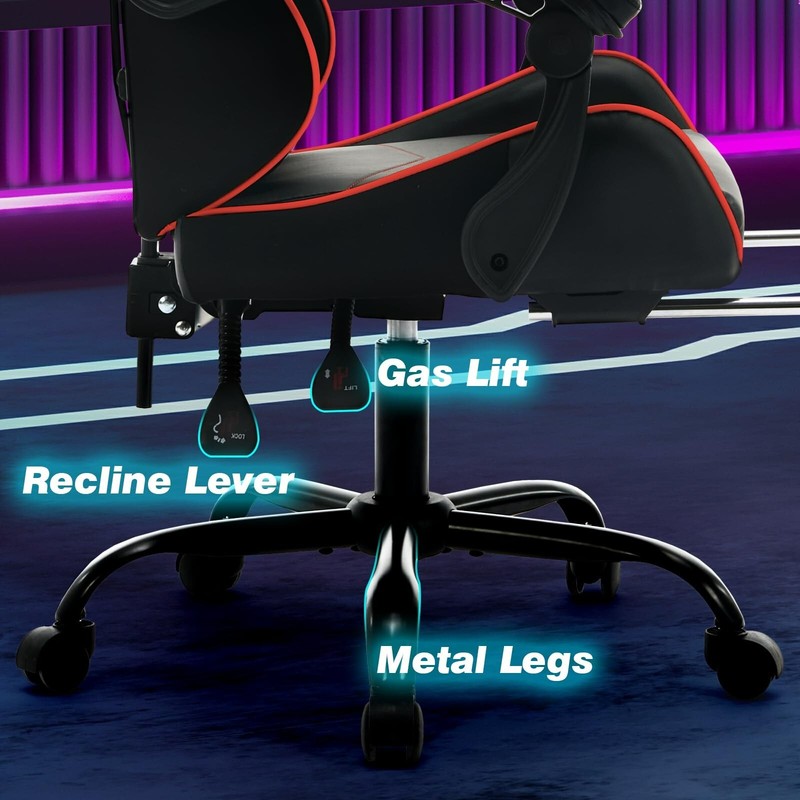 360° Swivel Office Computer Chair High Back Reclining Gamer Chair with Footrest gallery