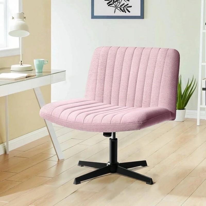 Armless Criss Cross Chair Comfy Office Chair Home Office Desk Chair No Wheels gallery