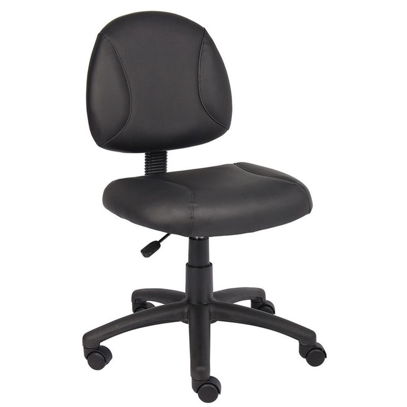 Scranton & Co LeatherPlus Posture Chair with Lumbar Support in Black