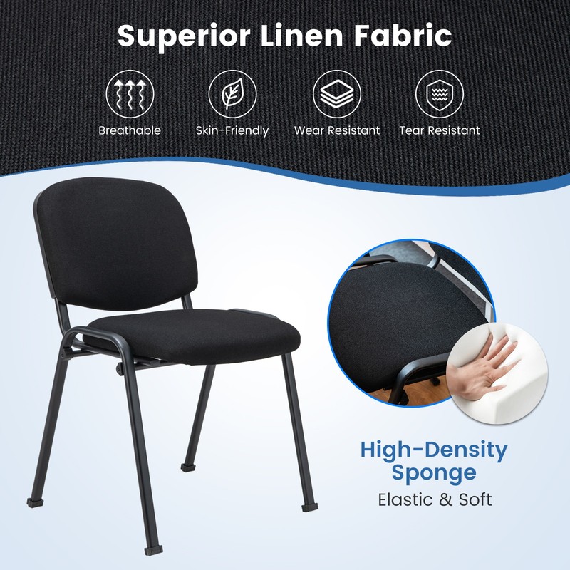 4PCS Office Guest Chair Stackable Reception Chair Waiting Conference Room gallery