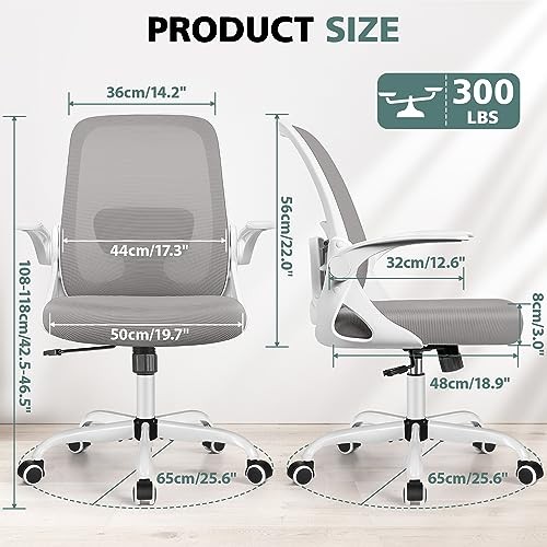 Office Chair Ergonomic Desk Chairs with Lumbar Support and Flip-up Arms Gray gallery