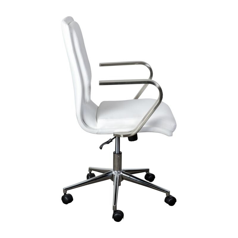 Mid-Back Designer Executive LeatherSoft Office Armchair with Brushed Chrome Base gallery