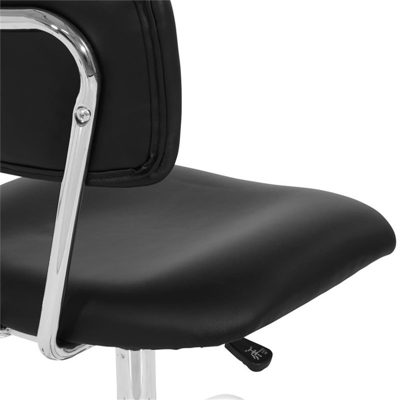 Scranton & Co Task Office Chair in Black Vinyl with Chrome Base gallery