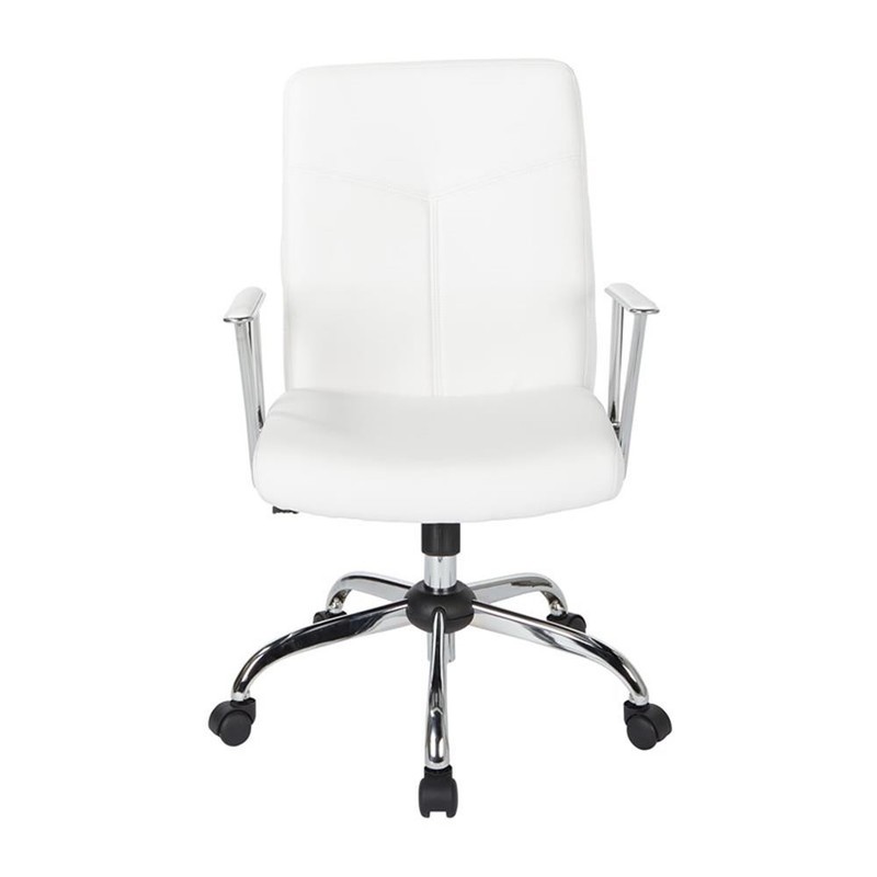 Faux Leather Chair in White with Chrome Base gallery