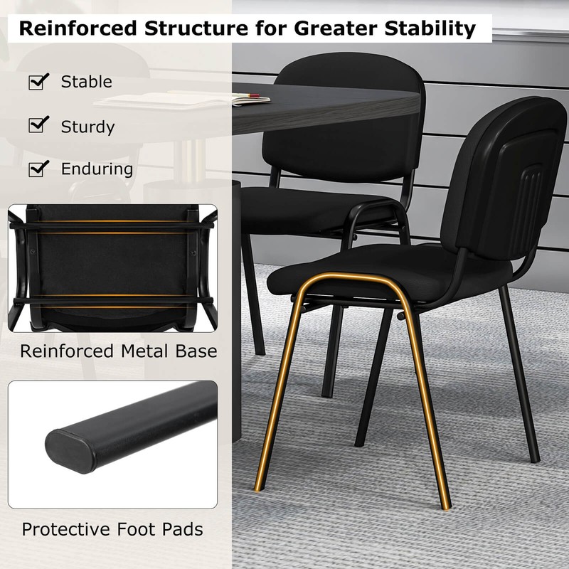 15 PCS Office Guest Chair Stackable Reception Chair Waiting Conference Room gallery