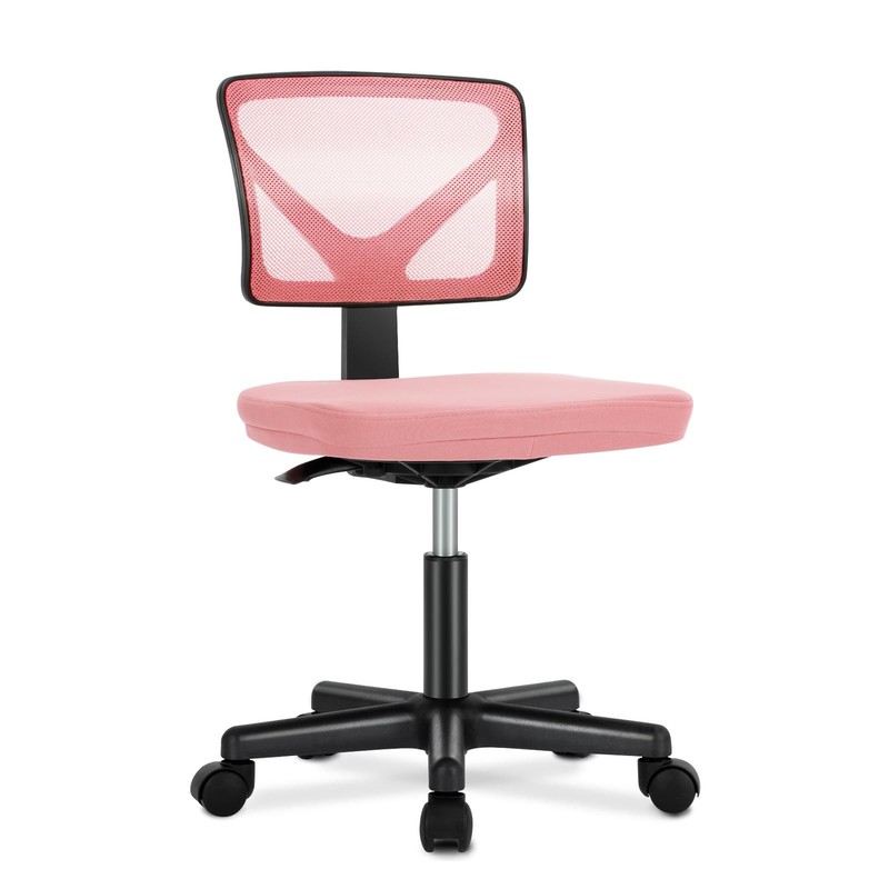 Small Office Chair Armless, Ergonomic Adjustable Home Office Swivel Rolling T…