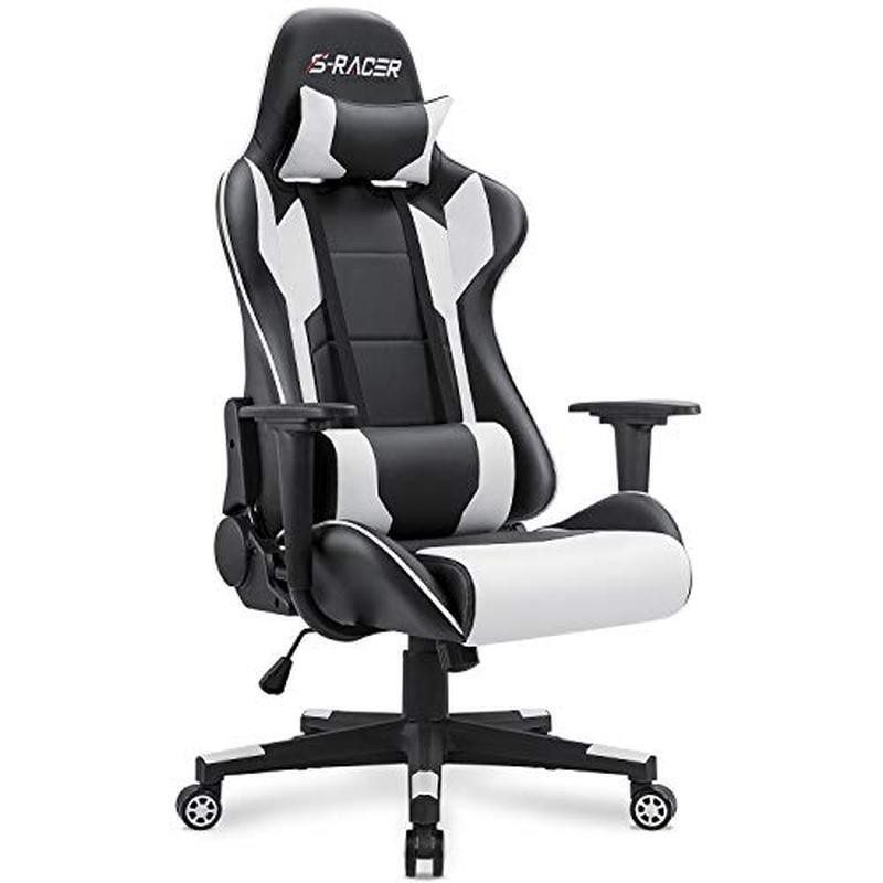 Ergonomic Gaming Office Chair Adjustable Tower W/ Headrest Lumbar Support New gallery