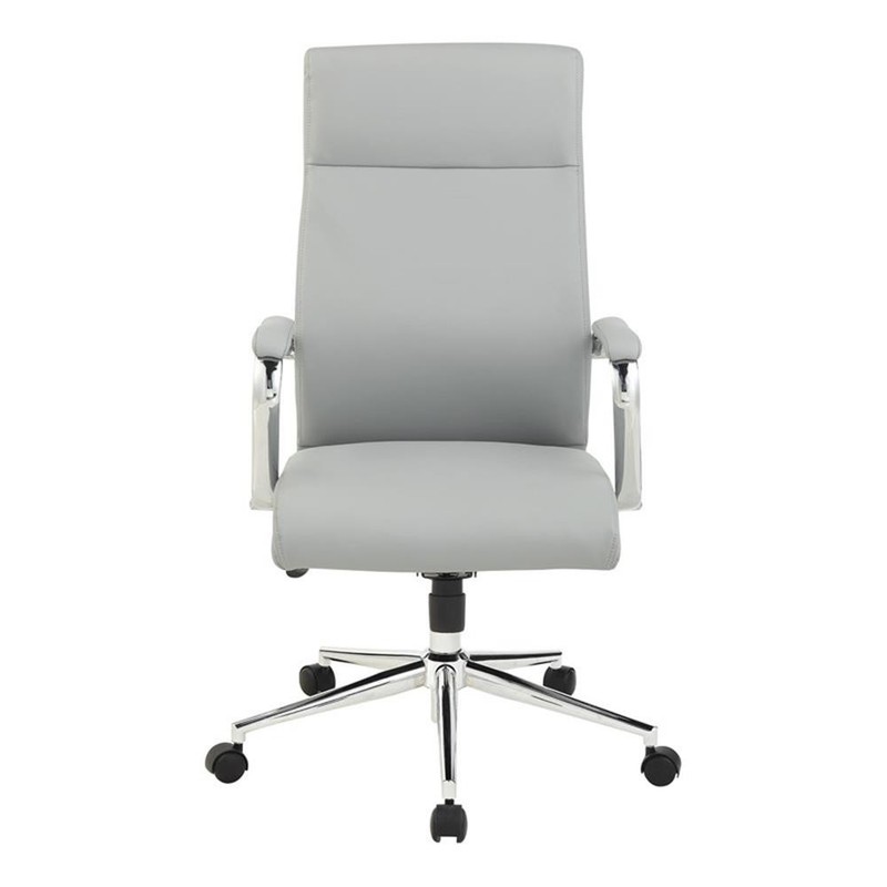 Scranton & Co High Back Steel Gray Fabric Manager's Chair with Chrome Base gallery