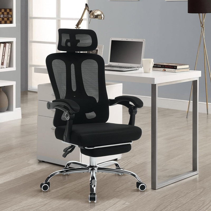 Ergonomic Black Mesh High-Back Office Chair with Recline Feature gallery