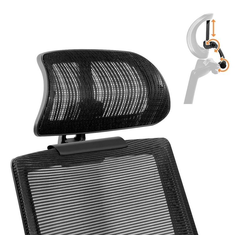 Office Chair Headrest Attachment Adjustable Height Inclination Distance