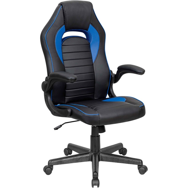 Racing/Gaming Chair Mid Back Synthetic Leather Black/Blue