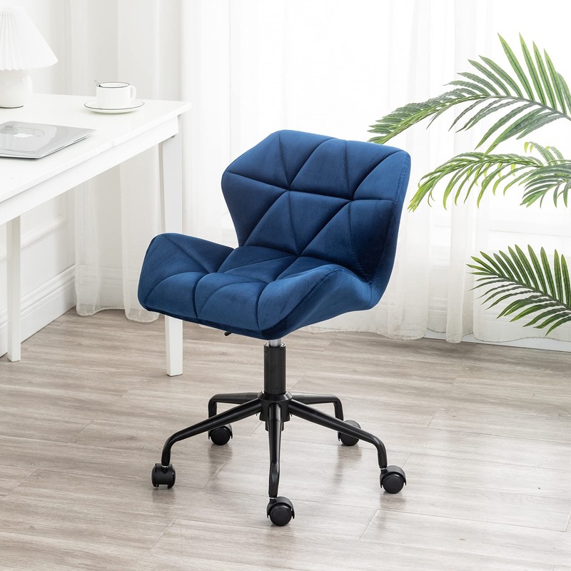 Eldon Diamond Tufted Adjustable Swivel Office Chair, Grayr, Blue