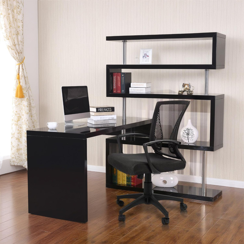 Office Chair Ergonomic Computer Desk Mesh Chair Mid Back Swivel Lumbar Support w gallery