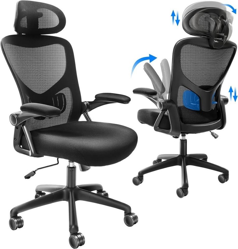 VEVOR Ergonomic Office Chair Mesh Office Chair Back Lumbar and Head Support