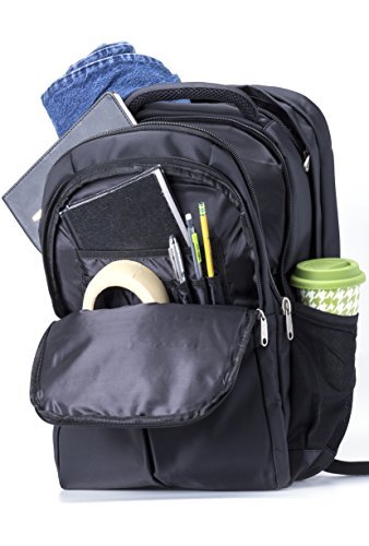 Office Factor Black Laptop Computer Backpack, Multi-functional bag-Lightweight gallery