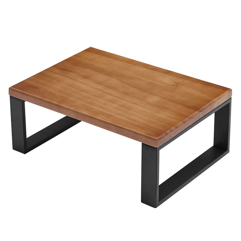 Solid Wooden Step Stool for Adults Seniors Extral Large, Light Walnut