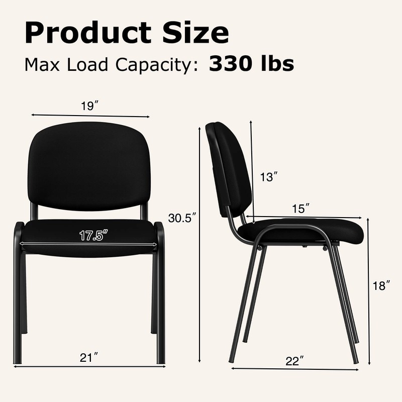 15 PCS Office Guest Chair Stackable Reception Chair Waiting Conference Room gallery