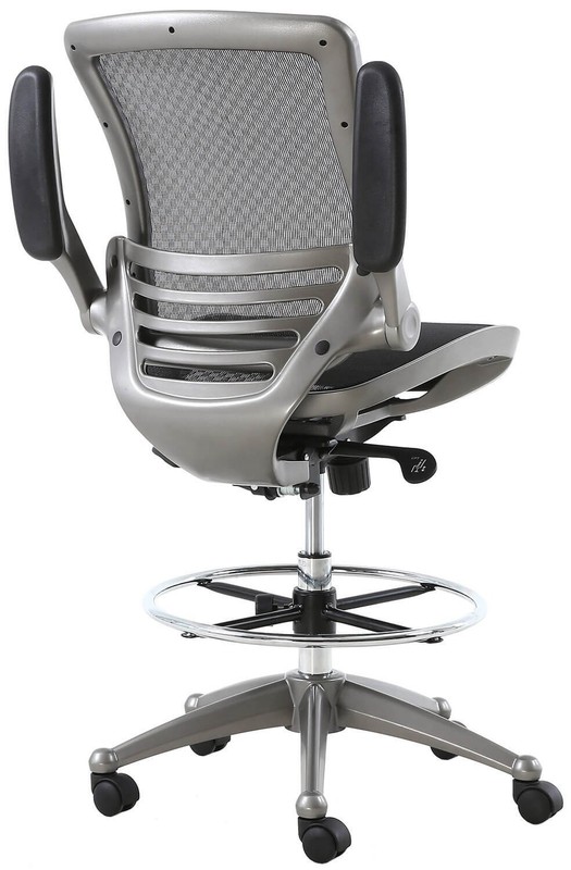 Harwick Evolve All Mesh Heavy Duty Drafting Chair - Gunmetal Finish [2250D-BK] gallery