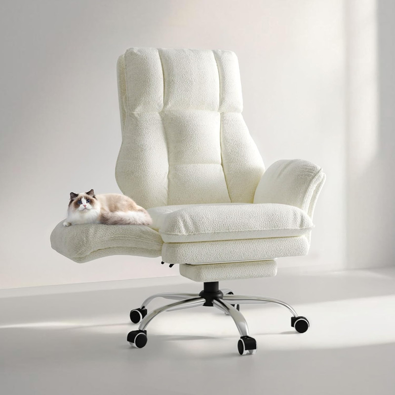 Big and Tall Office Chair, Flip Armrests for Pets & Cross Legged Sitting, Execut